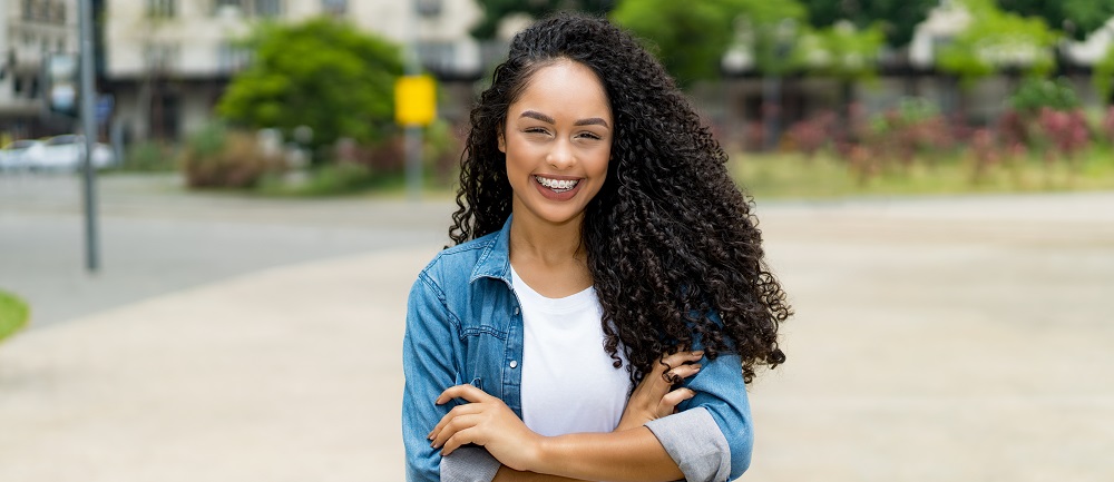 women smiling after wearing braces form our dental office